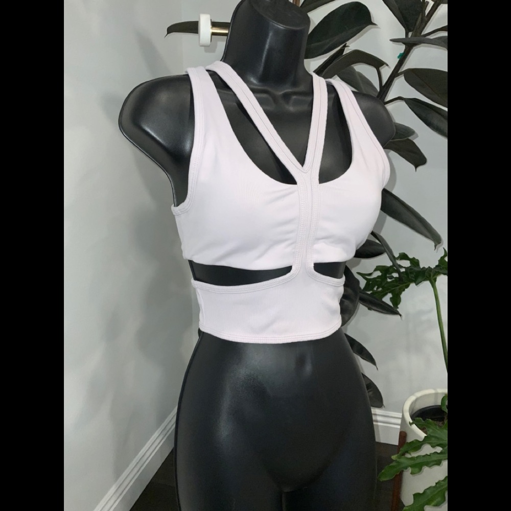 ALO sports Bra - Stone color  w/ Hue of purple